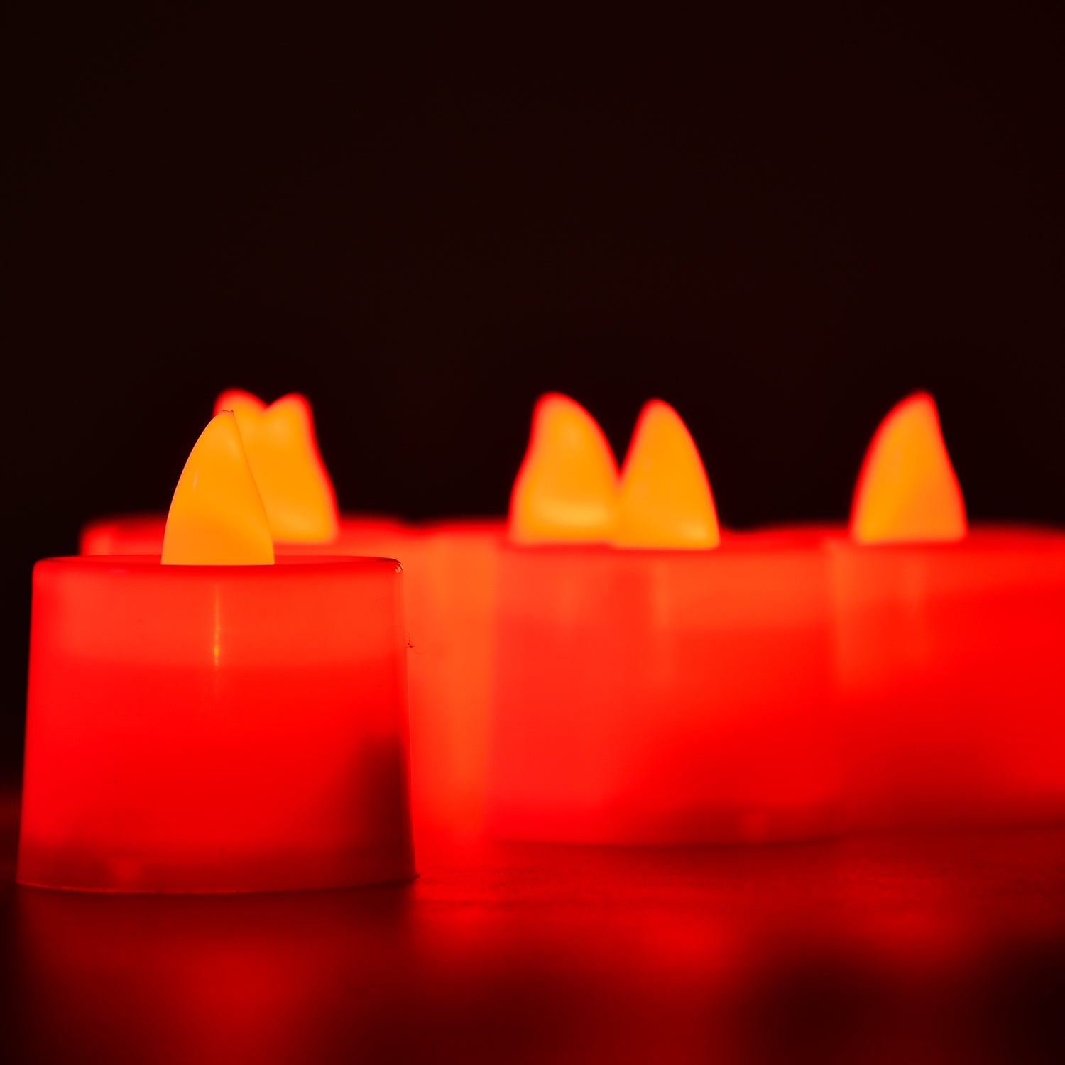 6633 Red Flameless LED Tealights, Smokeless Plastic Decorative Candles - Led Tea Light Candle For Home Decoration (Pack Of 24) DeoDap 6633 Red Flameless LED Tealights, Smokeless Plastic Decorative Candles - Led Tea Light Candle For Home Decoration (Pack Of 24) DeoDap